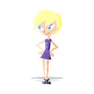 Cartoon Girl With Hands On Hips N5