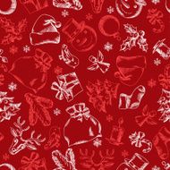 Merry Christmas hand drawn seamless pattern design