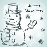 Merry Christmas hand drawn invitation card template N2