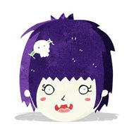 cartoon happy vampire girl face