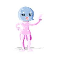 cartoon female astronaut N4
