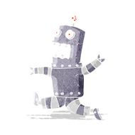 cartoon terrified robot