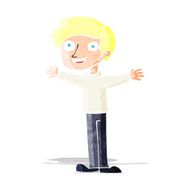 cartoon enthusiastic man