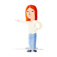 cartoon woman pointing N10