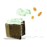 cartoon wallet spilling money N3