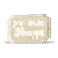 cartoon old fake shop sign