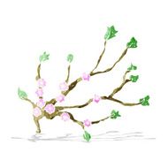 cartoon flowering branch