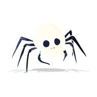cartoon spooky halloween skull spider