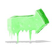 cartoon slimy pointing arrow