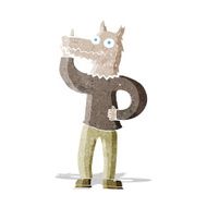 cartoon werewolf with idea