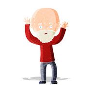 cartoon bearded man panicking