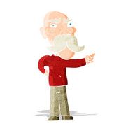 cartoon annoyed old man pointing