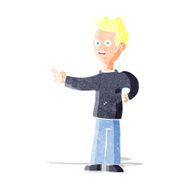cartoon shocked boy pointing