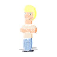 cartoon annoyed man with folded arms