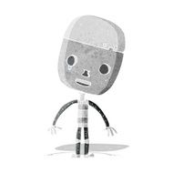 cartoon sad robot