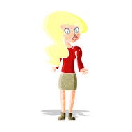 cartoon woman shrugging shoulders N23