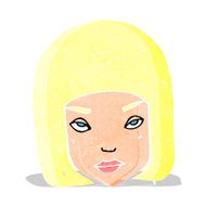 cartoon annoyed female face