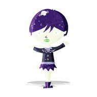 cartoon waving vampire girl
