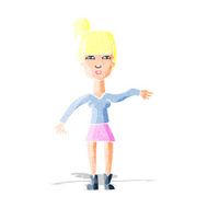 cartoon woman making dismissive gesture