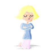 cartoon annoyed woman N15