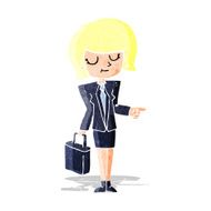 cartoon businesswoman pointing