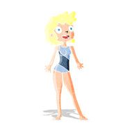 cartoon woman in swimming costume N2