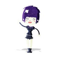 cartoon waving vampire girl N2
