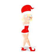 cartoon woman in christmas elf costume