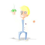cartoon happy scientist