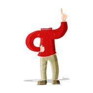 cartoon headless body with raised hand