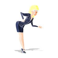 cartoon businesswoman explaining