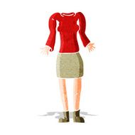 cartoon female body with shrugging shoulders (mix and match cart