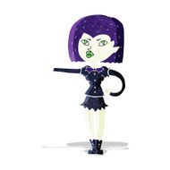 cartoon vampire girl giving thumbs up