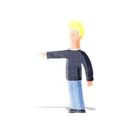 cartoon happy pointing man N2