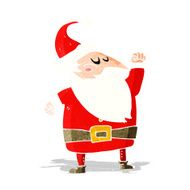 cartoon santa claus punching air N2
