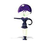 cartoon vampire girl giving thumbs up symbol