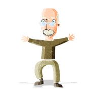 cartoon old man waving arms