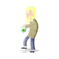 cartoon hippie man with bag of weed