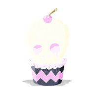 spooky skull cupcake cartoon