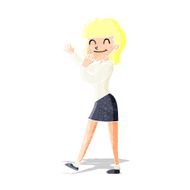cartoon happy businesswoman
