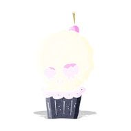 cartoon spooky skull cupcake