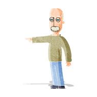 cartoon old man gesturing Get Out!