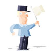 cartoon man waving flag N5