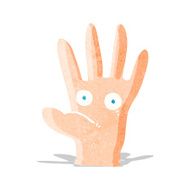 cartoon hand with eyes