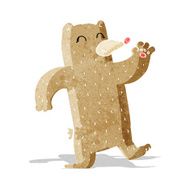 cartoon waving bear N4