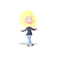 stress free woman cartoon