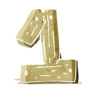 cartoon wooden number one