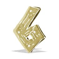 cartoon wooden number N6