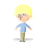 cartoon suspicious man looking over shoulder