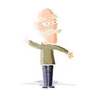 cartoon old man telling story